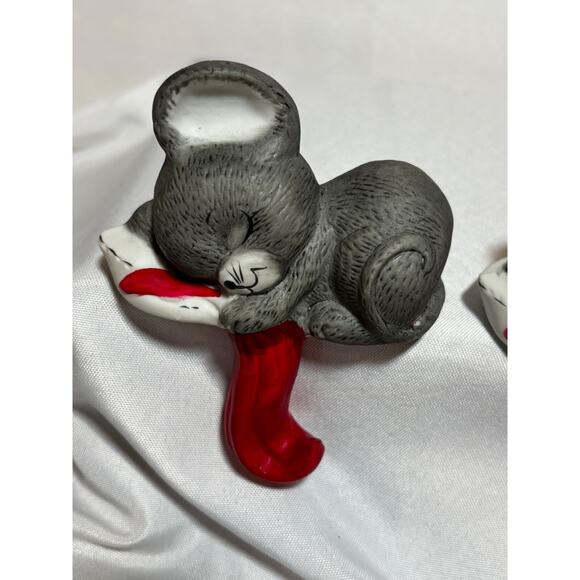 Vintage Lot 2 House Of Lloyd Mouse stocking‎ holder Christmas Hanger Mantel cute - Picture 4 of 8